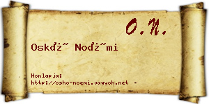 Oskó Noémi névjegykártya